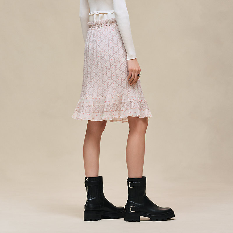 "Clous" drawstring tulip skirt