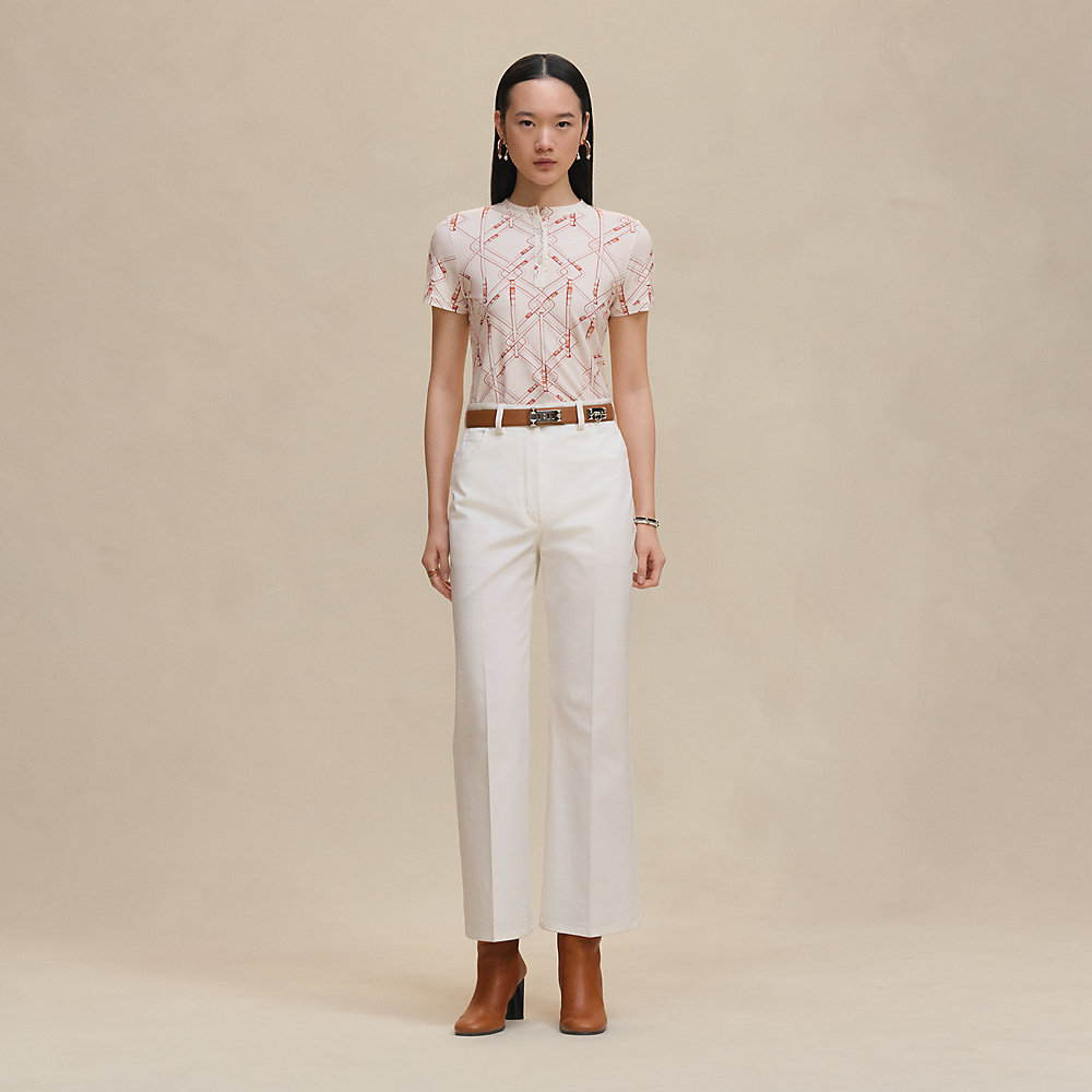 HERMES アイボリー カットソー coloriages-de-jour-henley--