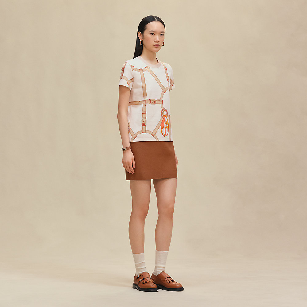 HOLIDAY カットソー DESIGUAL White Cotton T-Shirt Minneapolis Orange Tropical Design
