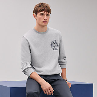 【HERMES】刺繍☆Clou de Selle ラウンドネックスウェットシャツ crewneck-sweater-with-clou-de-