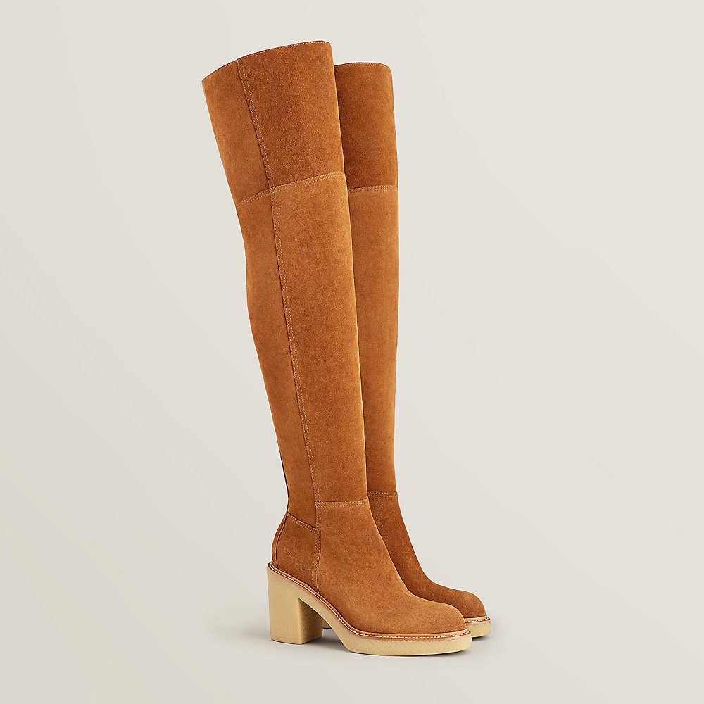chestnut thigh high boots
