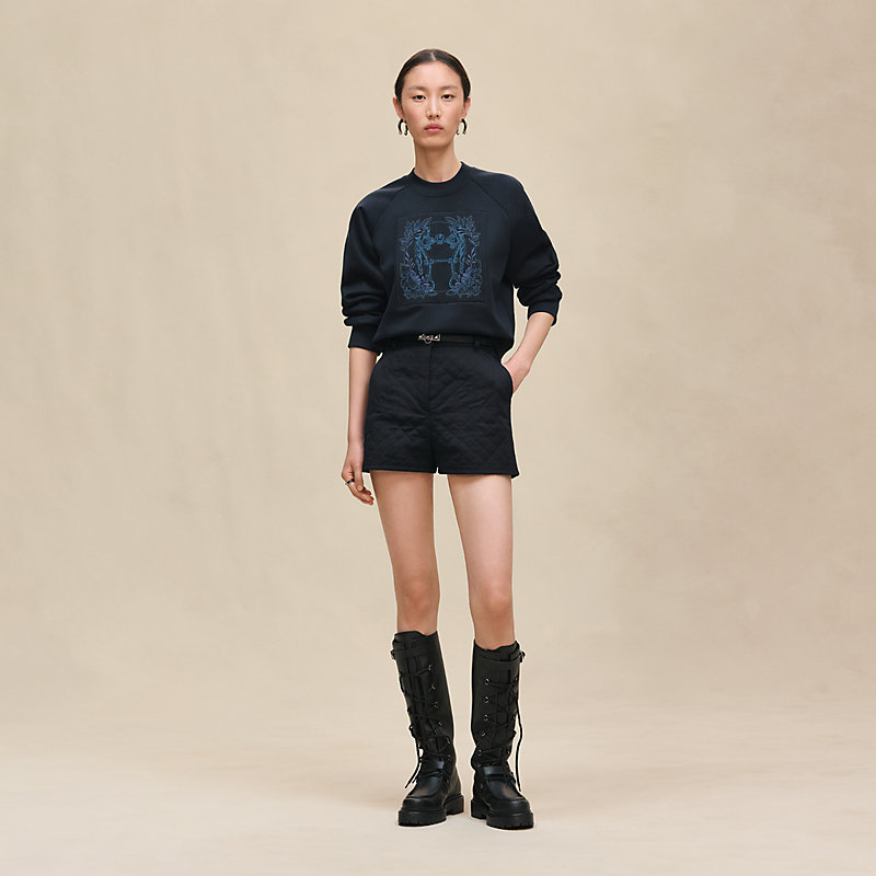 "Della Cavalleria" raglan sleeve embroidered sweatshirt