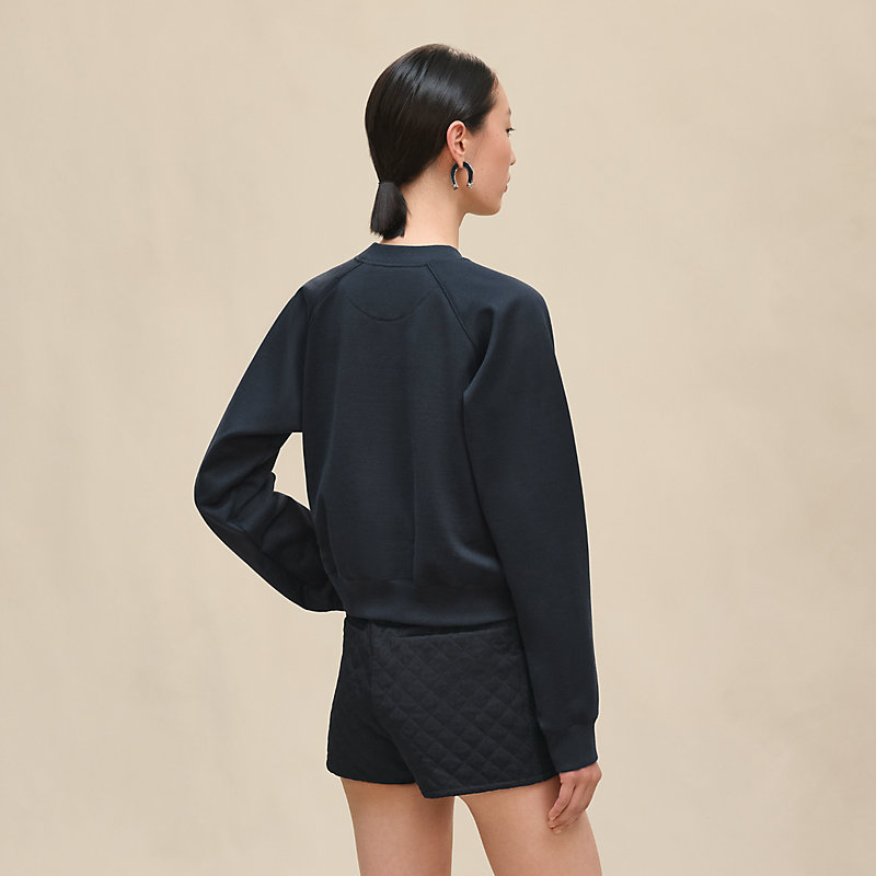 "Della Cavalleria" raglan sleeve embroidered sweatshirt