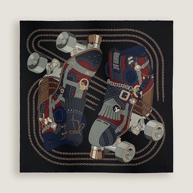 Derby 2000 Exceptional embroidered scarf 90