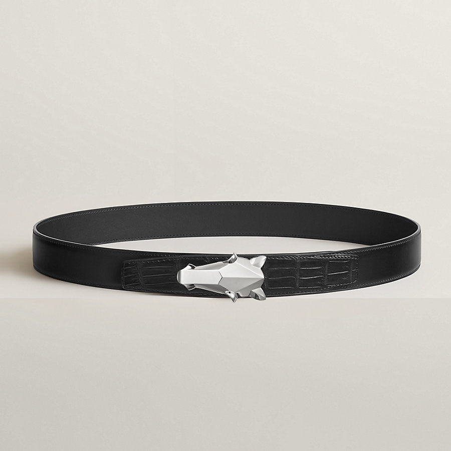 Destrier belt buckle & Leather strap 32 mm