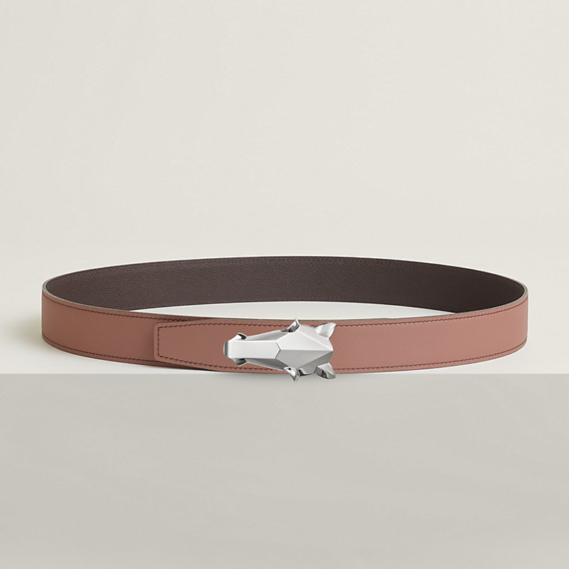 Destrier belt buckle & Reversible leather strap 32 mm