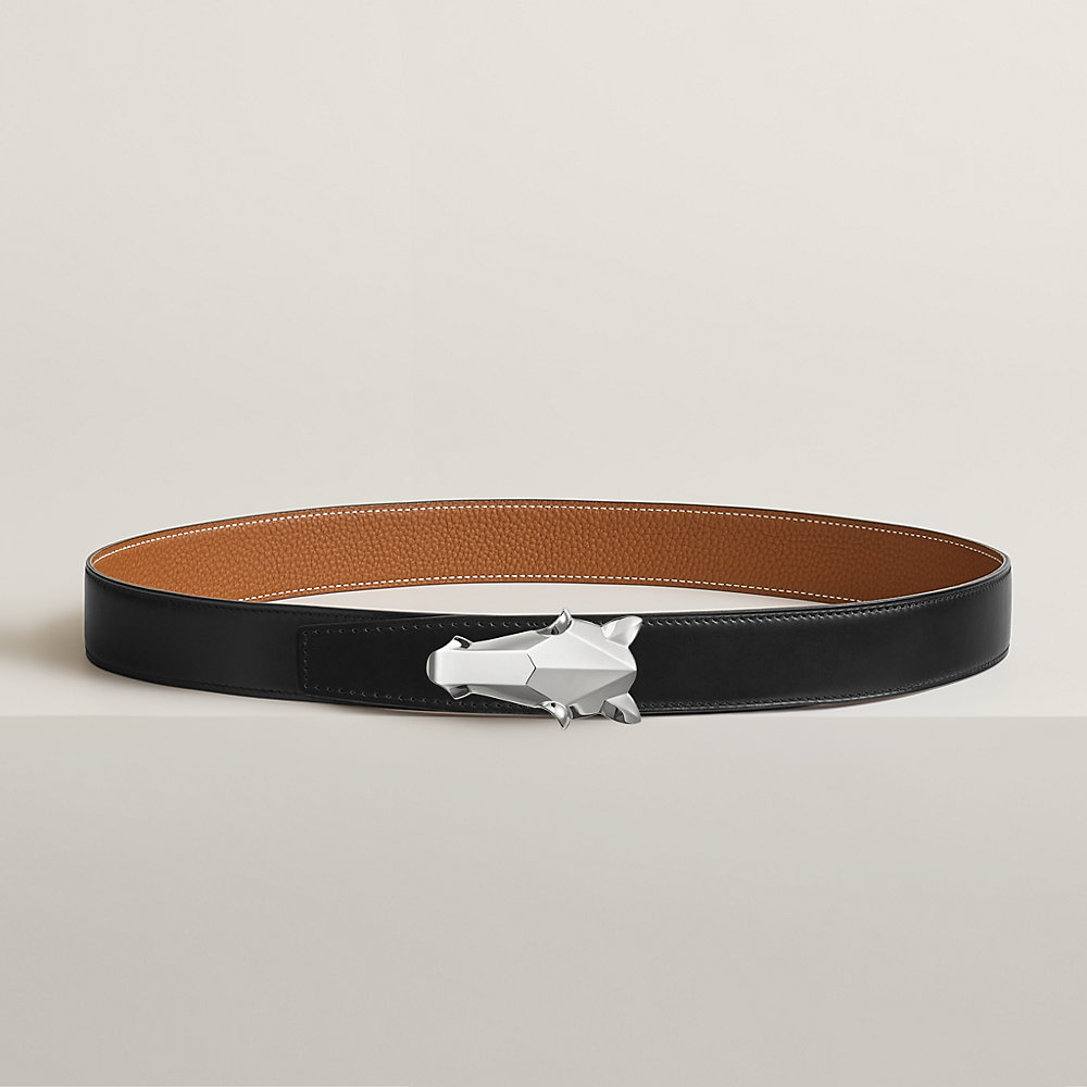 Destrier belt buckle & Reversible leather strap 32 mm | Hermès