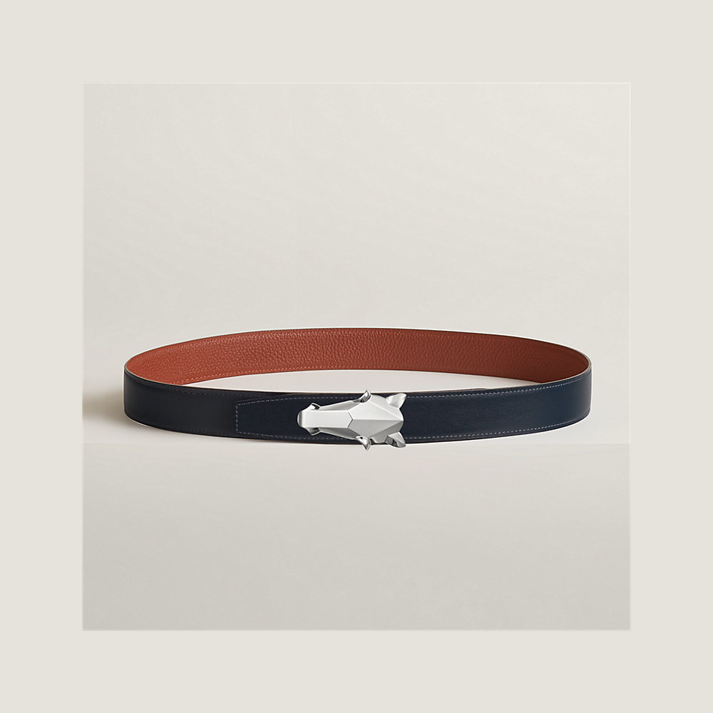 Destrier belt buckle & Reversible leather strap 32 mm | Hermès China