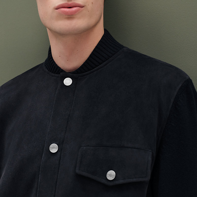 "Devant cuir" buttoned jacket