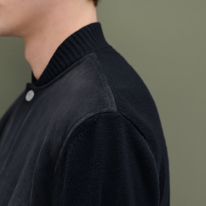 "Devant cuir" buttoned jacket