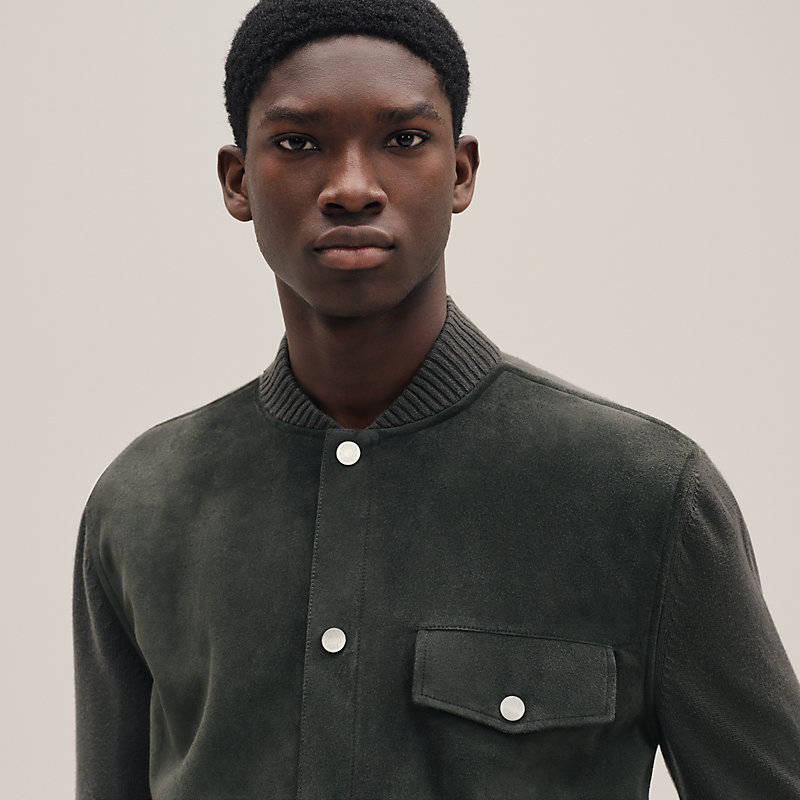 "Devant cuir" buttoned jacket