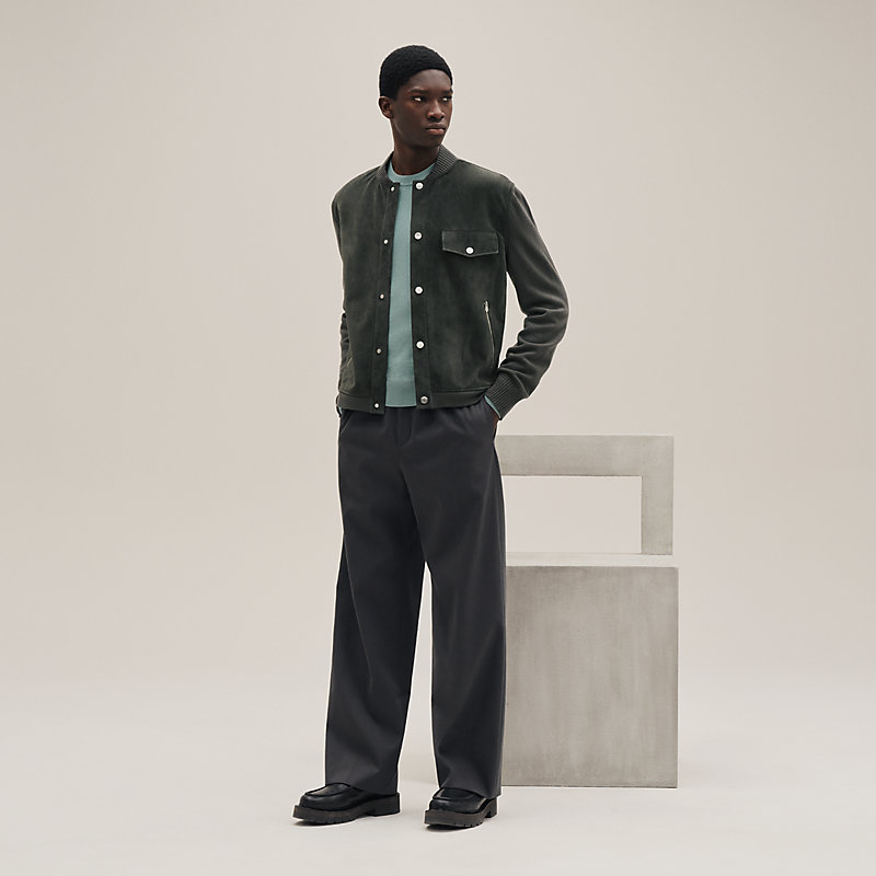 “Devant cuir”纽扣夹克