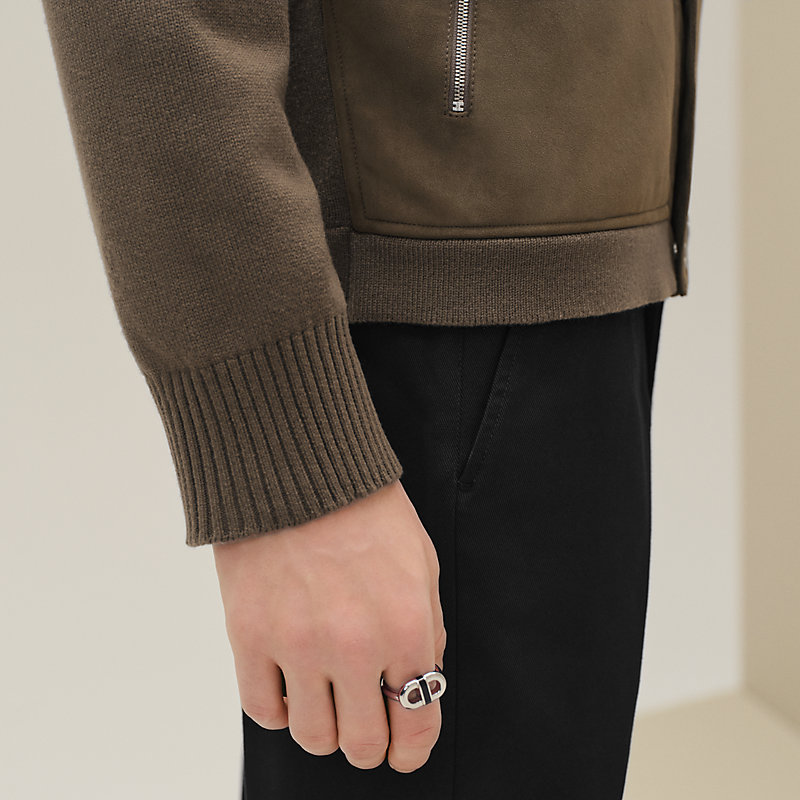 “Devant cuir”纽扣夹克