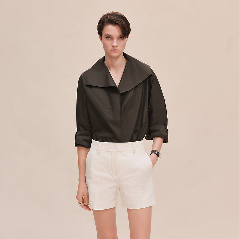 Double cotton twill shorts