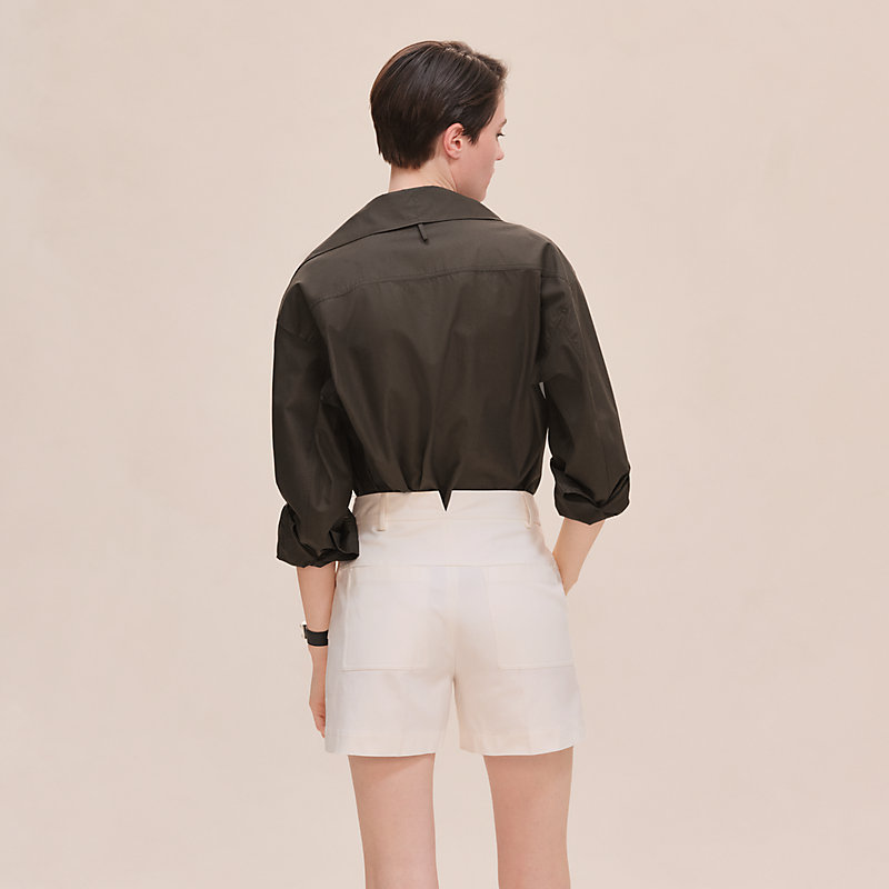 Double cotton twill shorts