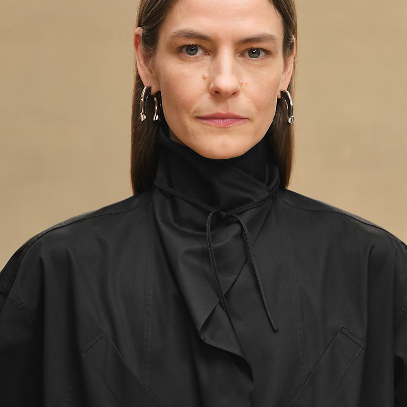 Draped collar shirt