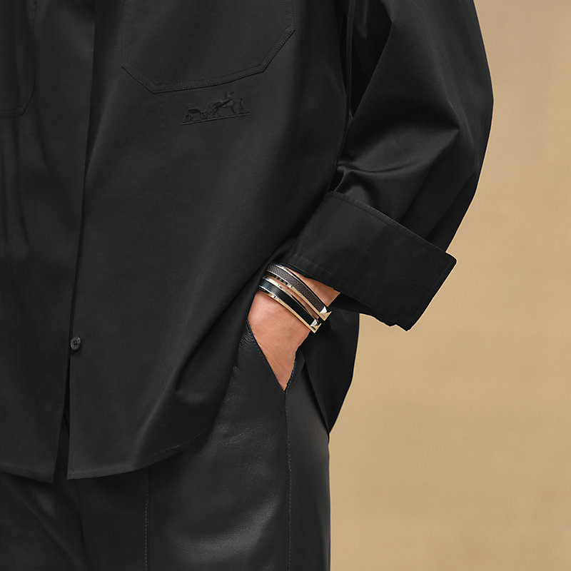 Draped collar shirt