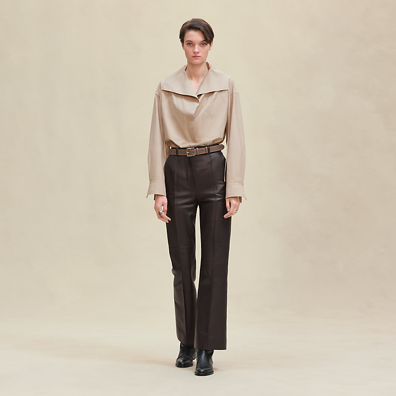 Draped collar shirt