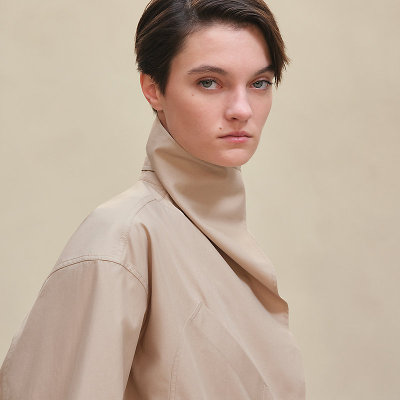 Draped collar shirt