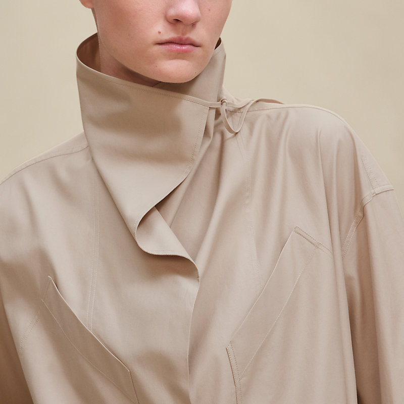 Draped collar shirt