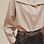 View: Worn, Draped collar shirt