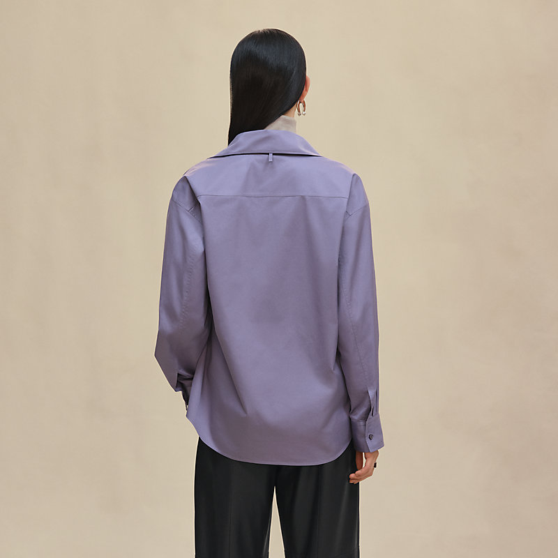 Draped collar shirt