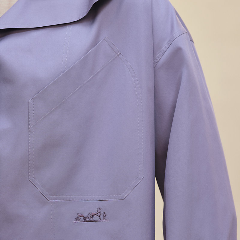 Draped collar shirt