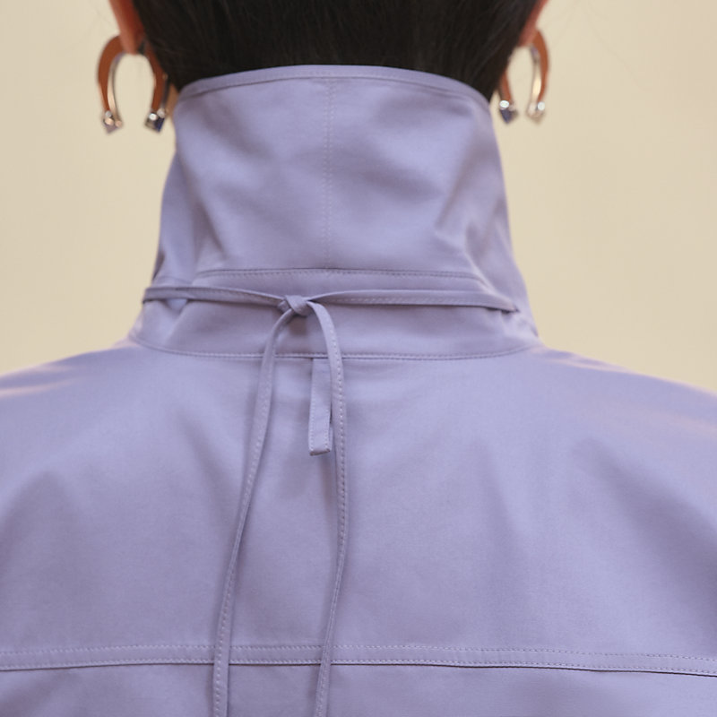 Draped collar shirt