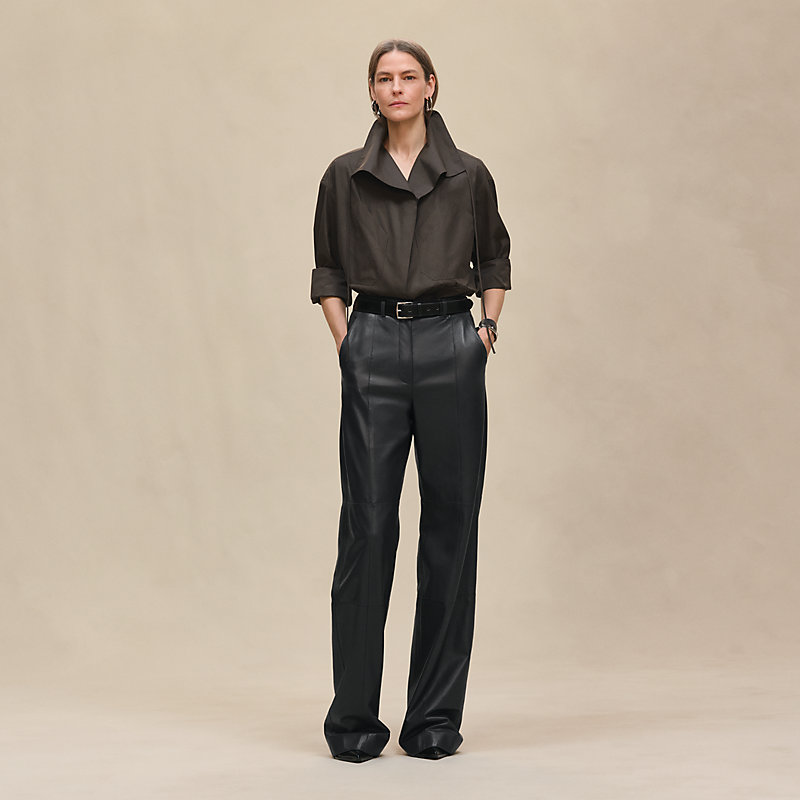 Draped collar shirt