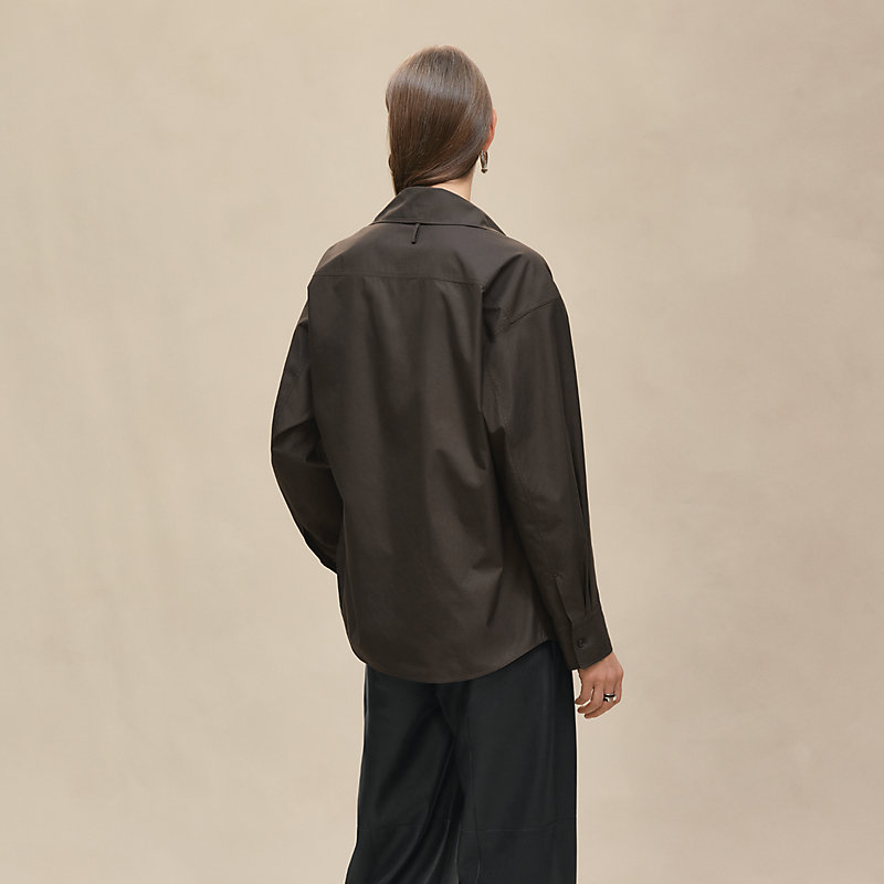 Draped collar shirt