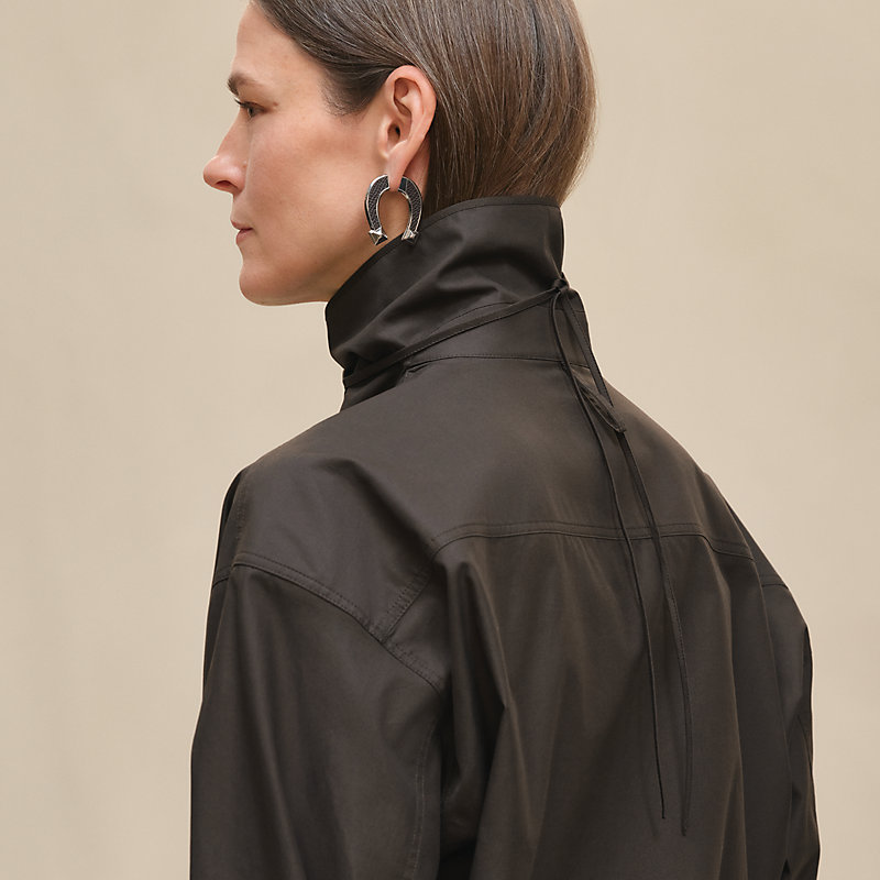 Draped collar shirt