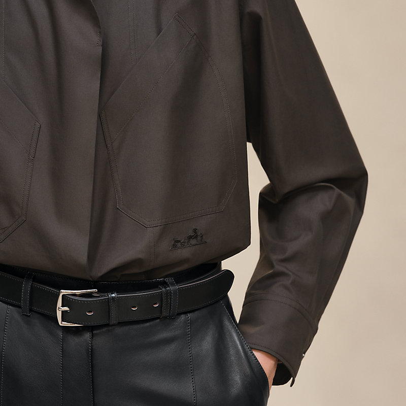 Draped collar shirt