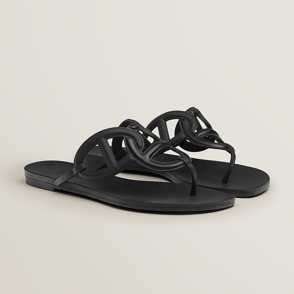 gray hermes sandals