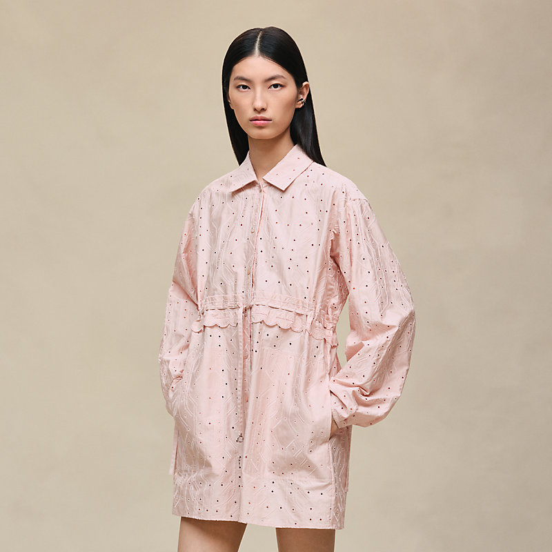 Embroidered drawstring dress