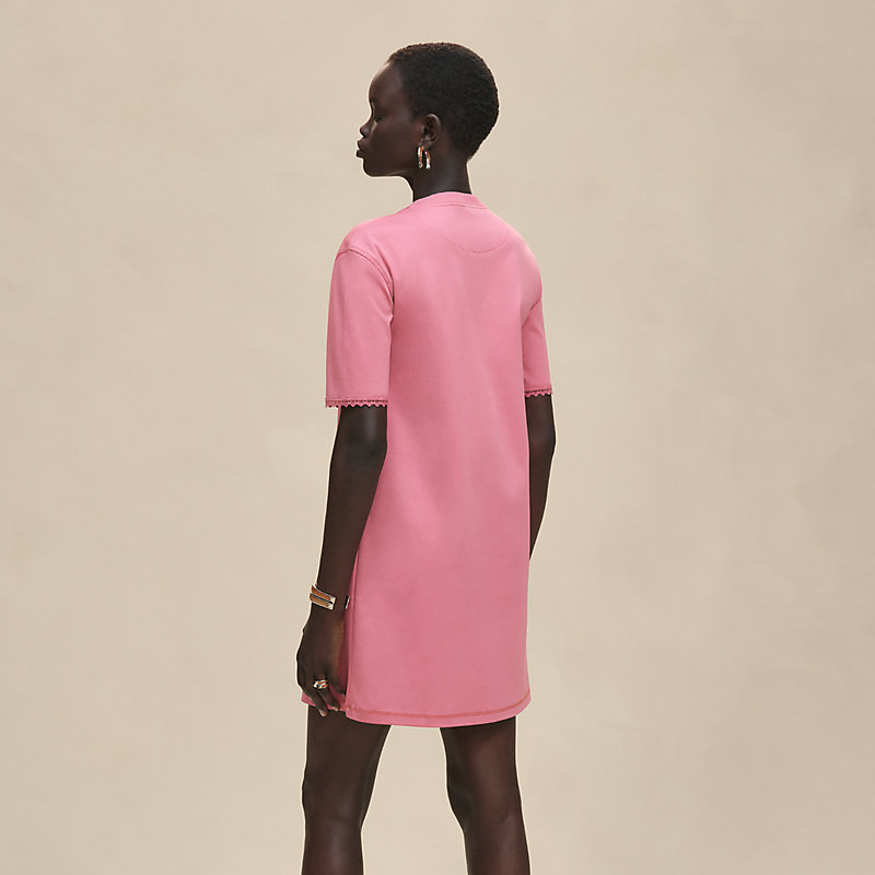 Embroidered pocket flared dress