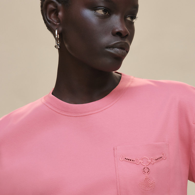 Embroidered pocket flared dress