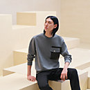 View: Worn, "Empreinte sellier cuir" crewneck sweater