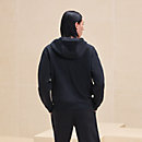 View: Worn, "Empreinte sellier cuir" zipped hooded sweater