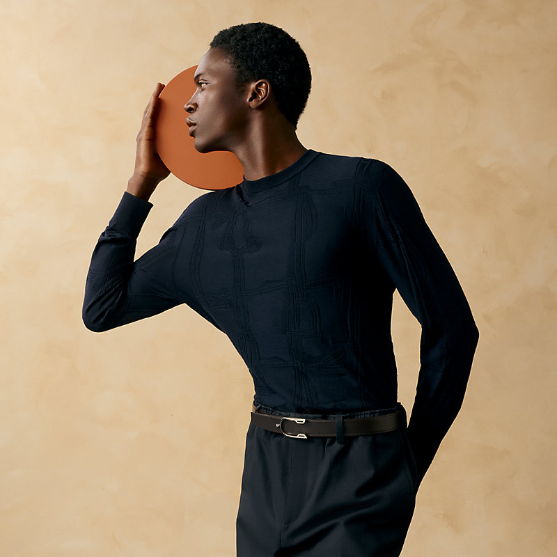 Eperon belt buckle & Contrast reversible leather strap 32&nbsp;mm