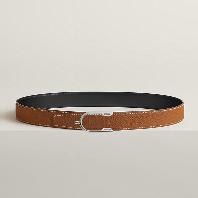Eperon belt buckle & Reversible leather strap 32 mm