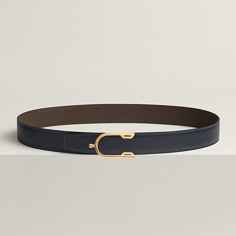 Eperon belt buckle & Reversible leather strap 32 mm