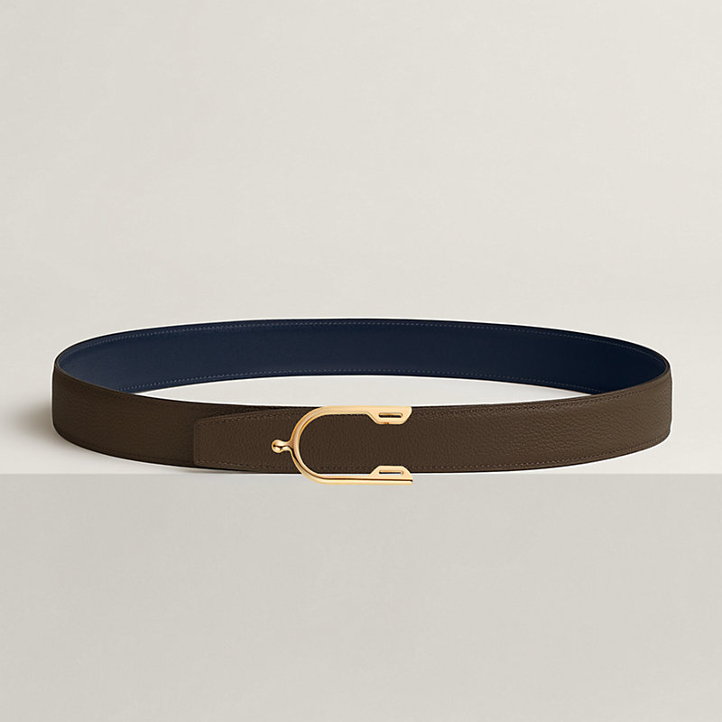 Eperon belt buckle & Reversible leather strap 32 mm