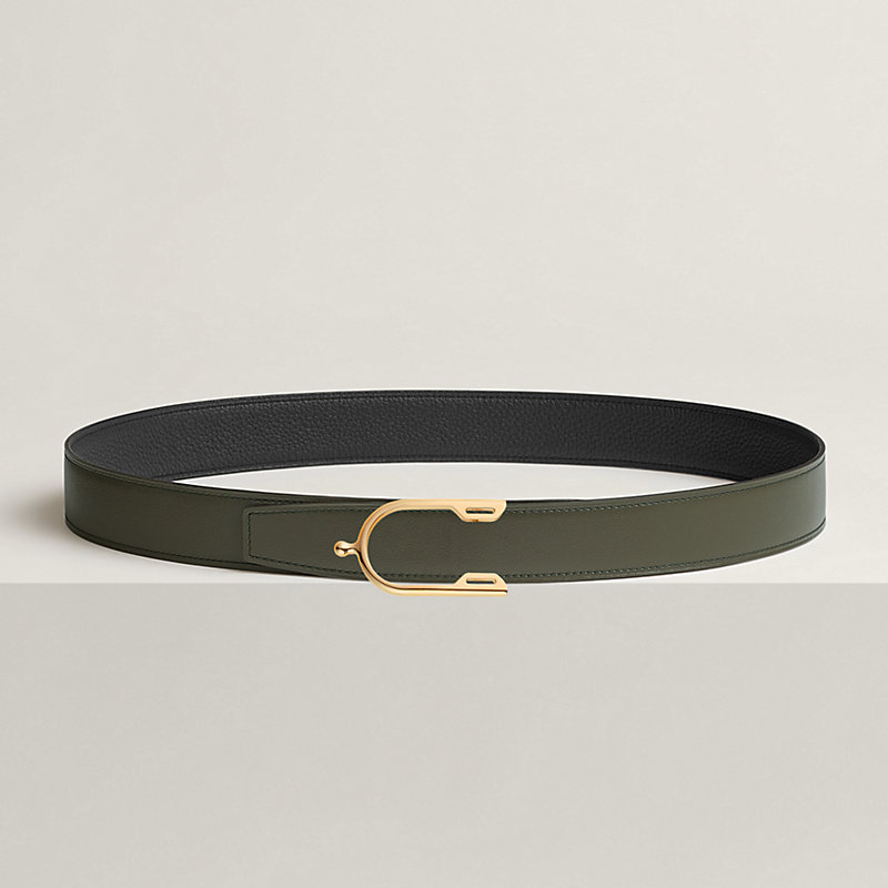 Eperon belt buckle & Reversible leather strap 32 mm