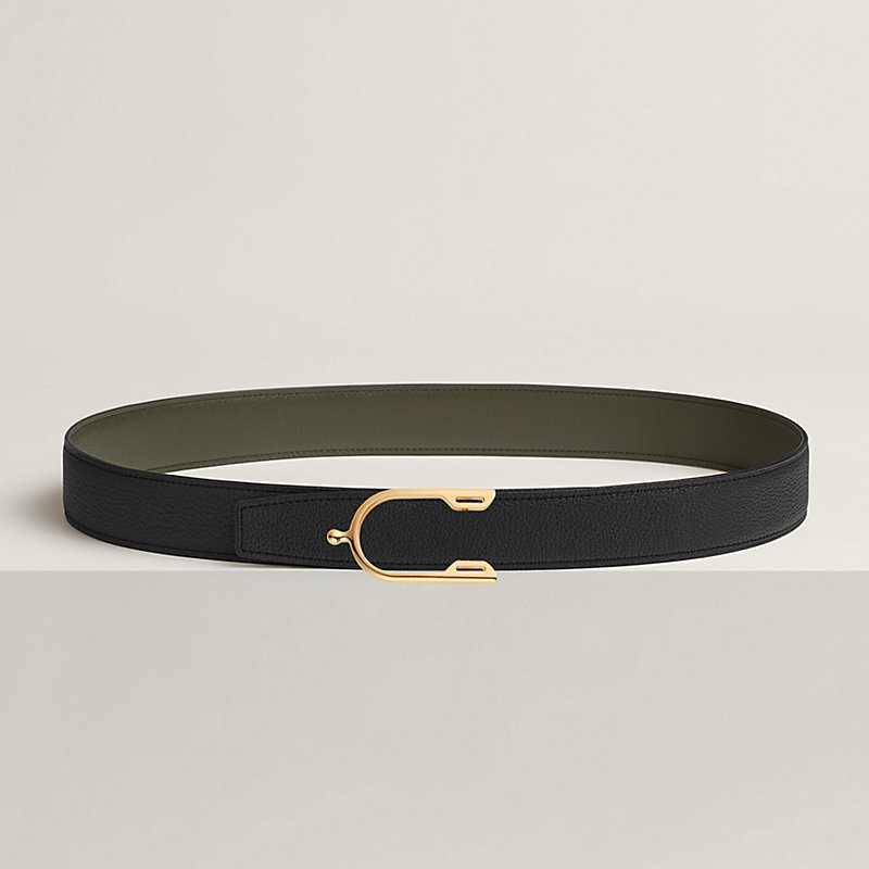Eperon belt buckle & Reversible leather strap 32 mm