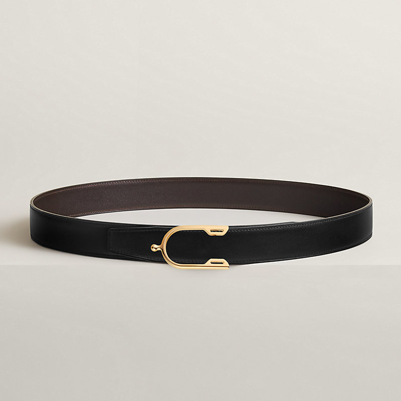 Eperon belt buckle & Reversible leather strap 32 mm