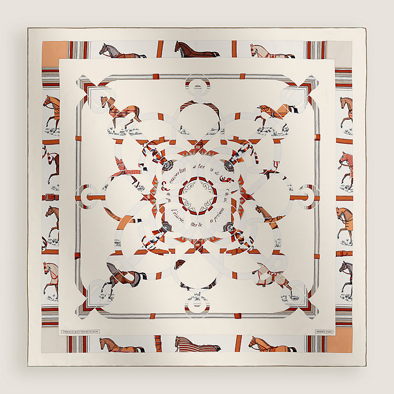 Eperon d'Or et Tenues de Jour embroidered giant scarf