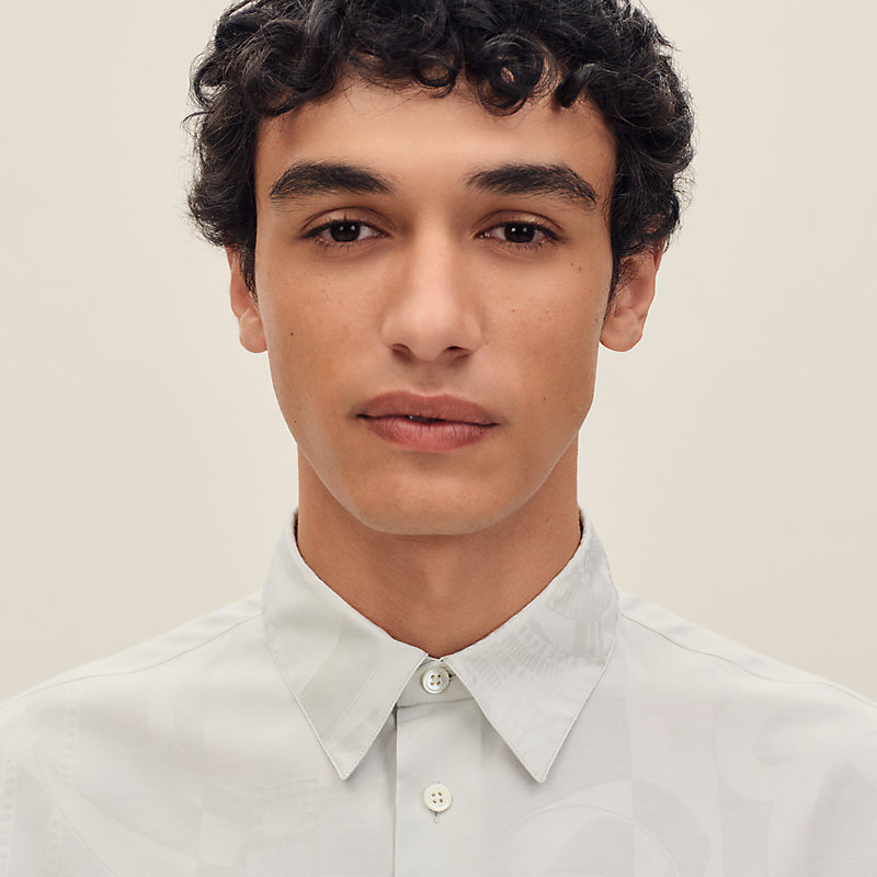 "Eperon d'Or Jacquard" straight cut shirt