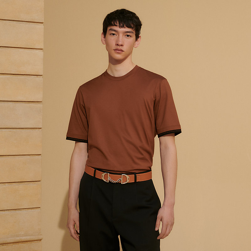 Equipage belt buckle & Reversible leather strap 38 mm