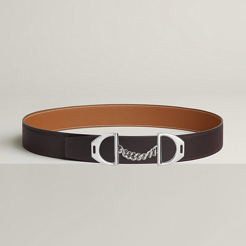 Equipage belt buckle & Reversible leather strap 38 mm