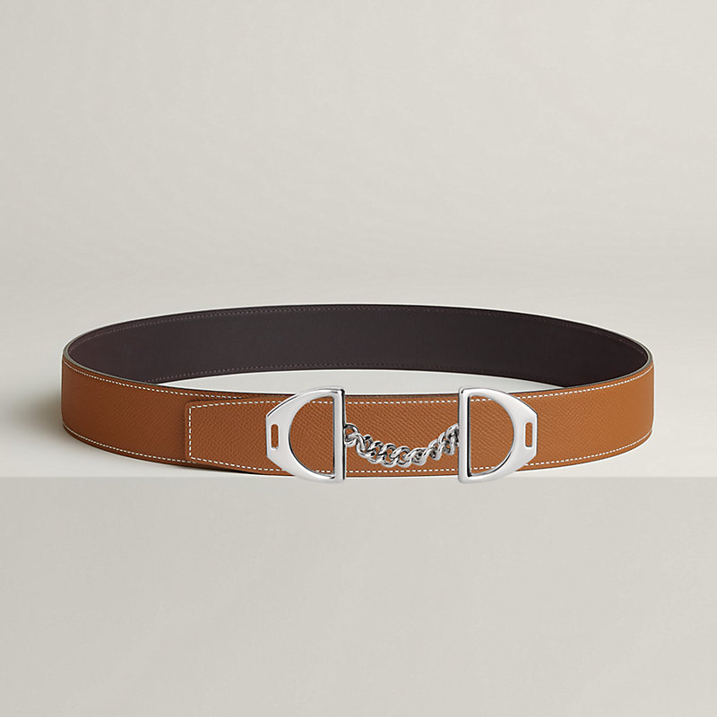 Equipage belt buckle & Reversible leather strap 38 mm